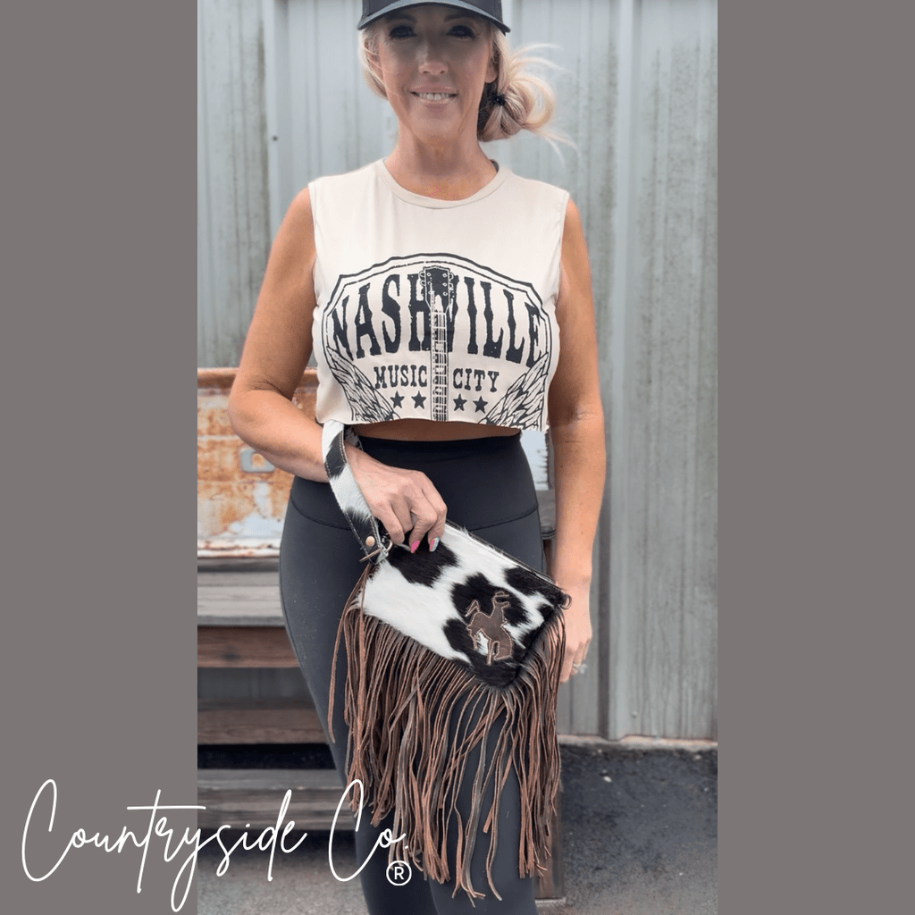 Rodeo Rider Cowhide Purse with Wristlet - Rustic Avenue