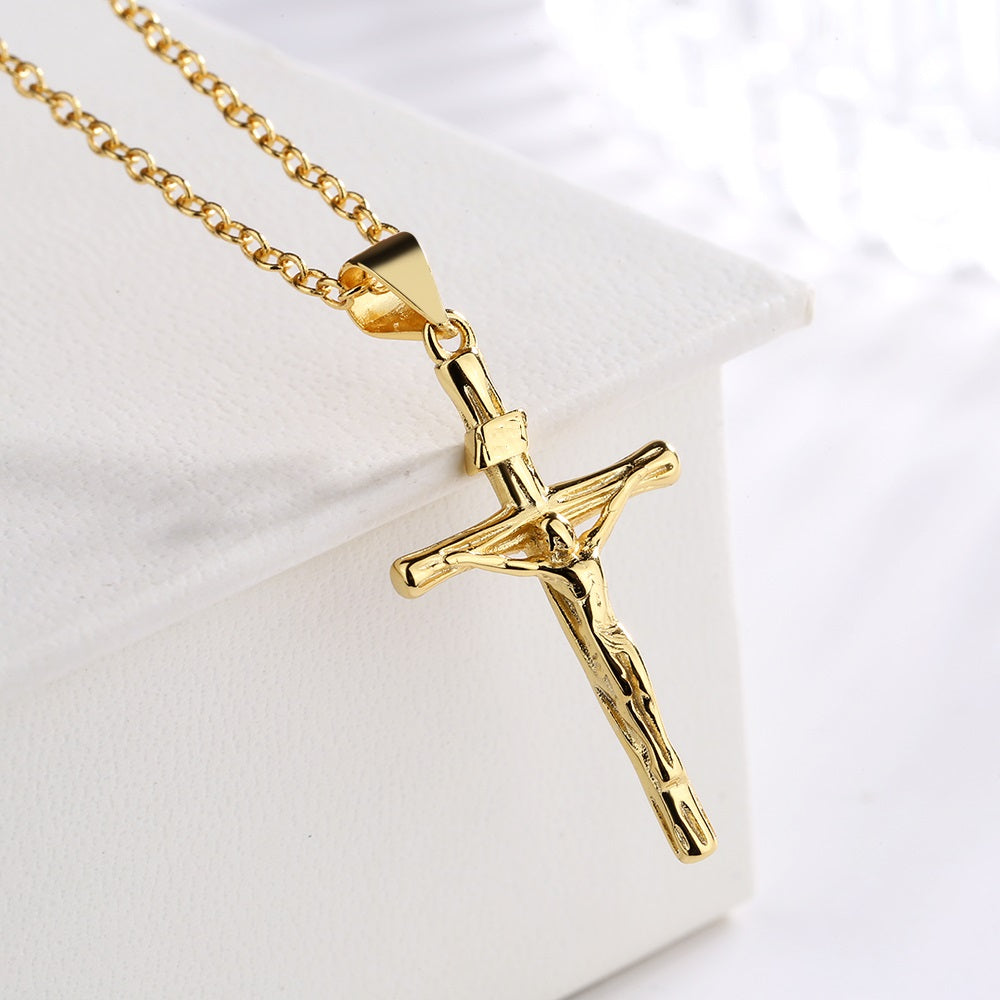 Amy and Annette 14K Gold or Sterling Silver Crucifix Cross Pendant Necklace
