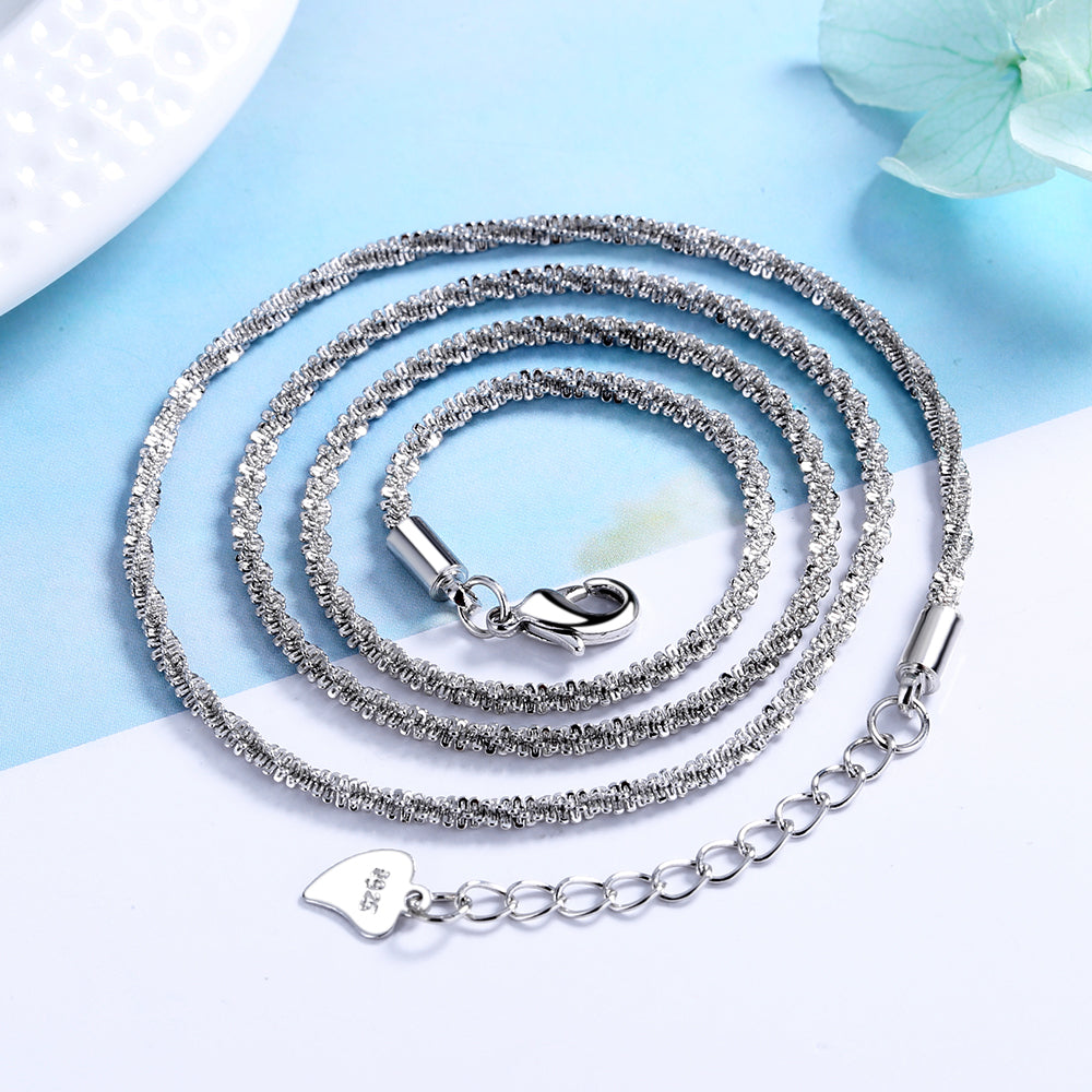 Italian Sterling Silver Roc Chain Necklace