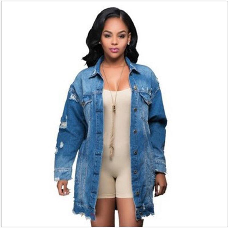 Cowgirl Chic Boyfriend Denim Jacket | Distressed & Stylish Western Outerwear - Rustic Avenue