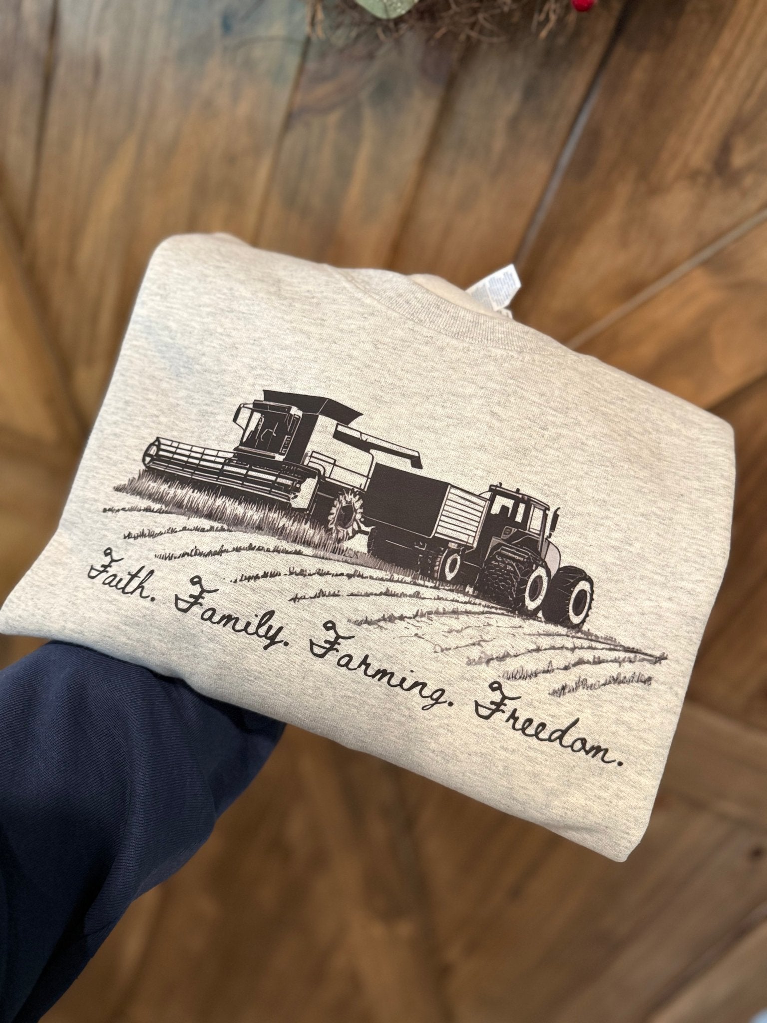 Faith • Family • Farming • Freedom Graphic Crewneck - Rustic Avenue