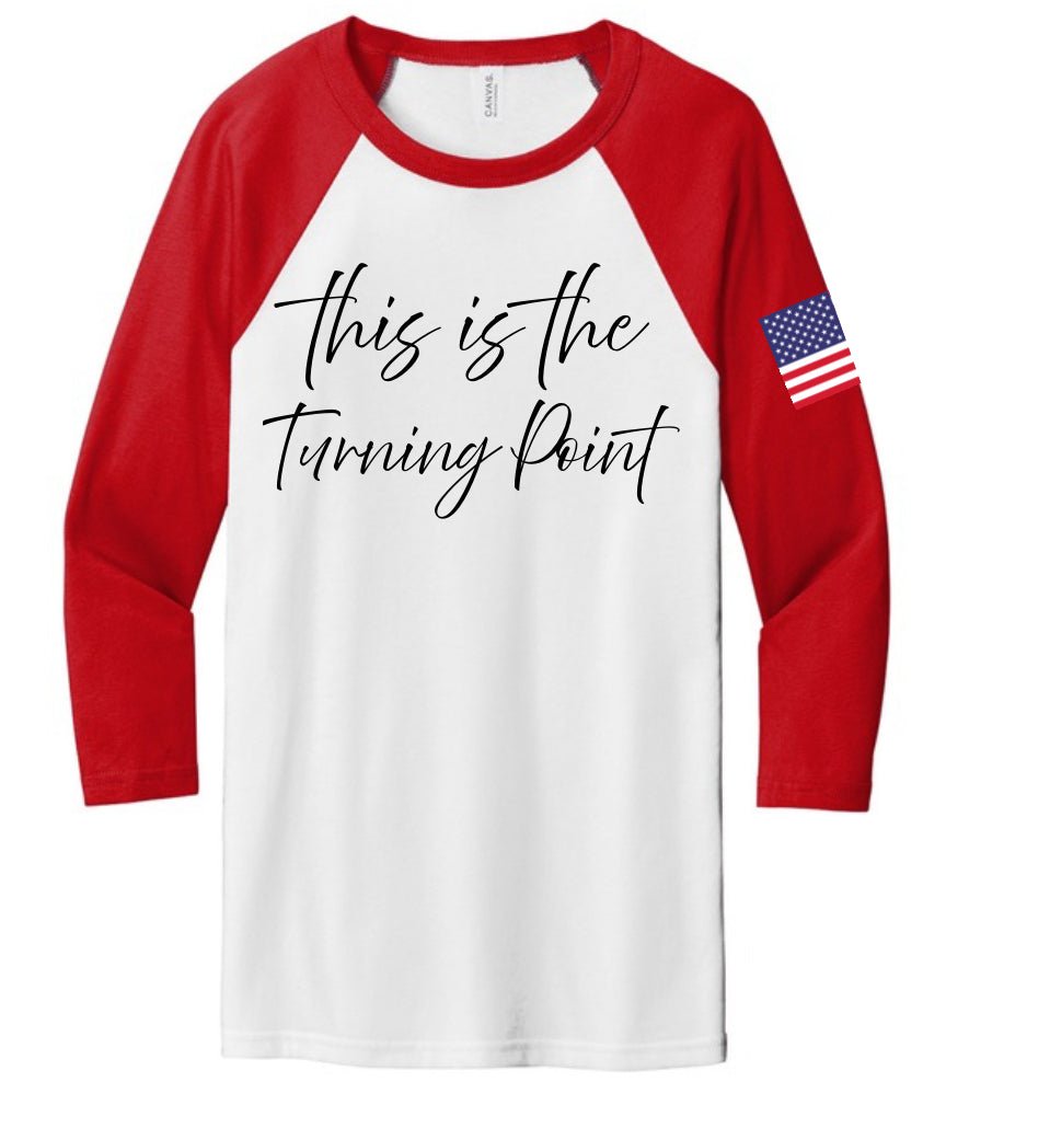 Charlie Kirk This is the turning point Raglan Sleeve - Rustic Avenue