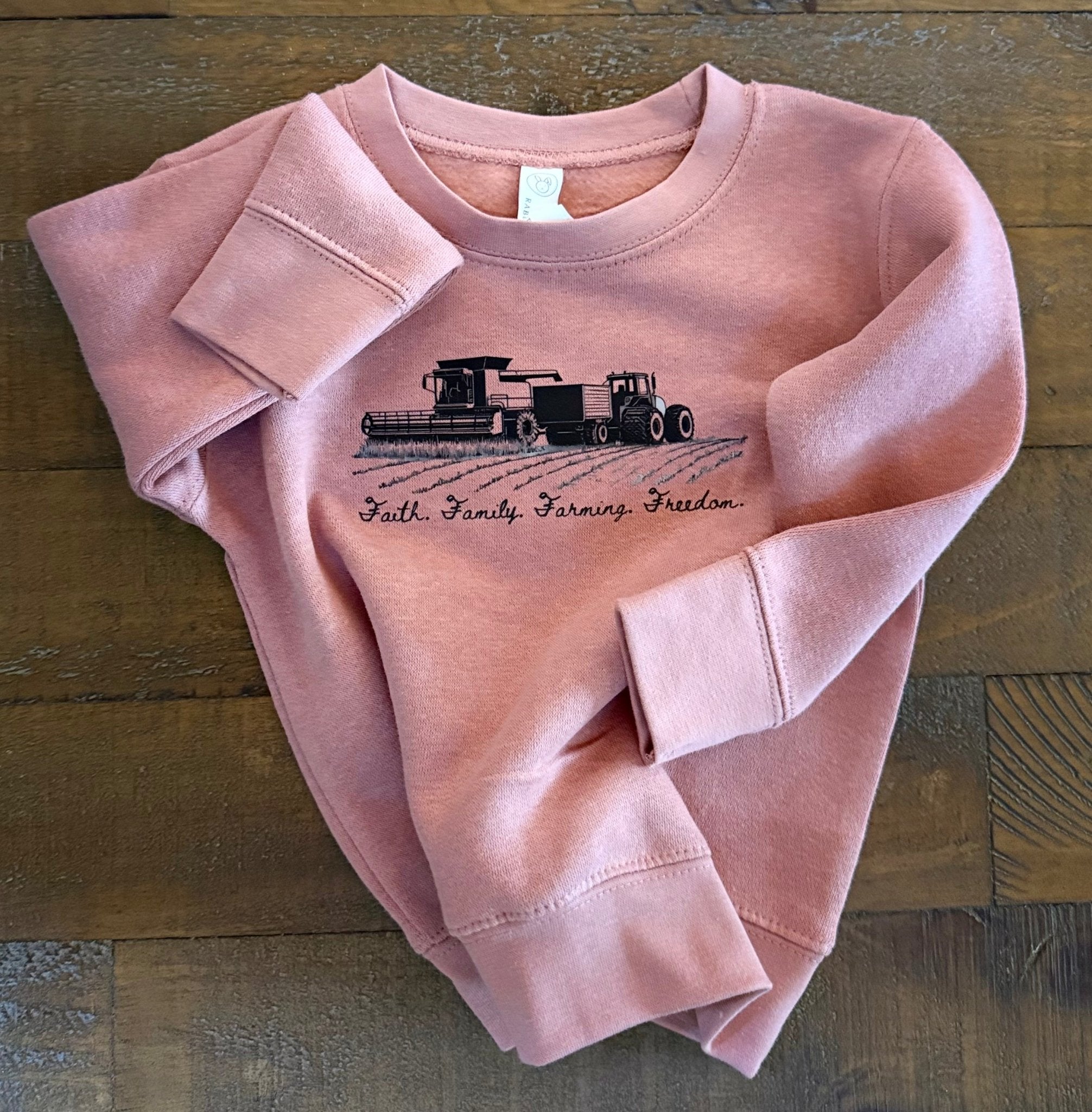 Toddler / Youth Faith • Family • Farming • Freedom Graphic Crewneck - Rustic Avenue