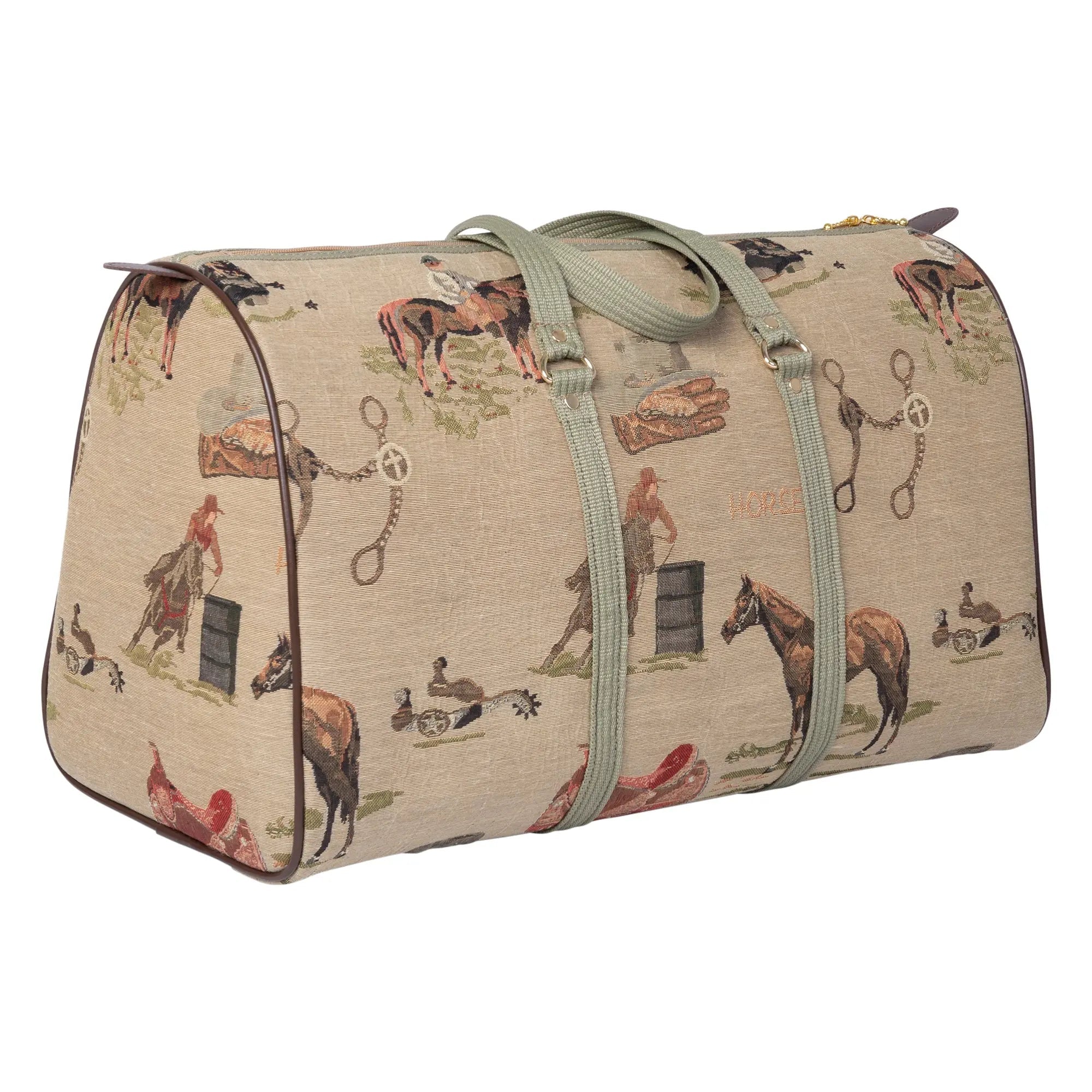 Huntley Equestrian Tapestry Duffle Bag - Western Design - Rustic Avenue