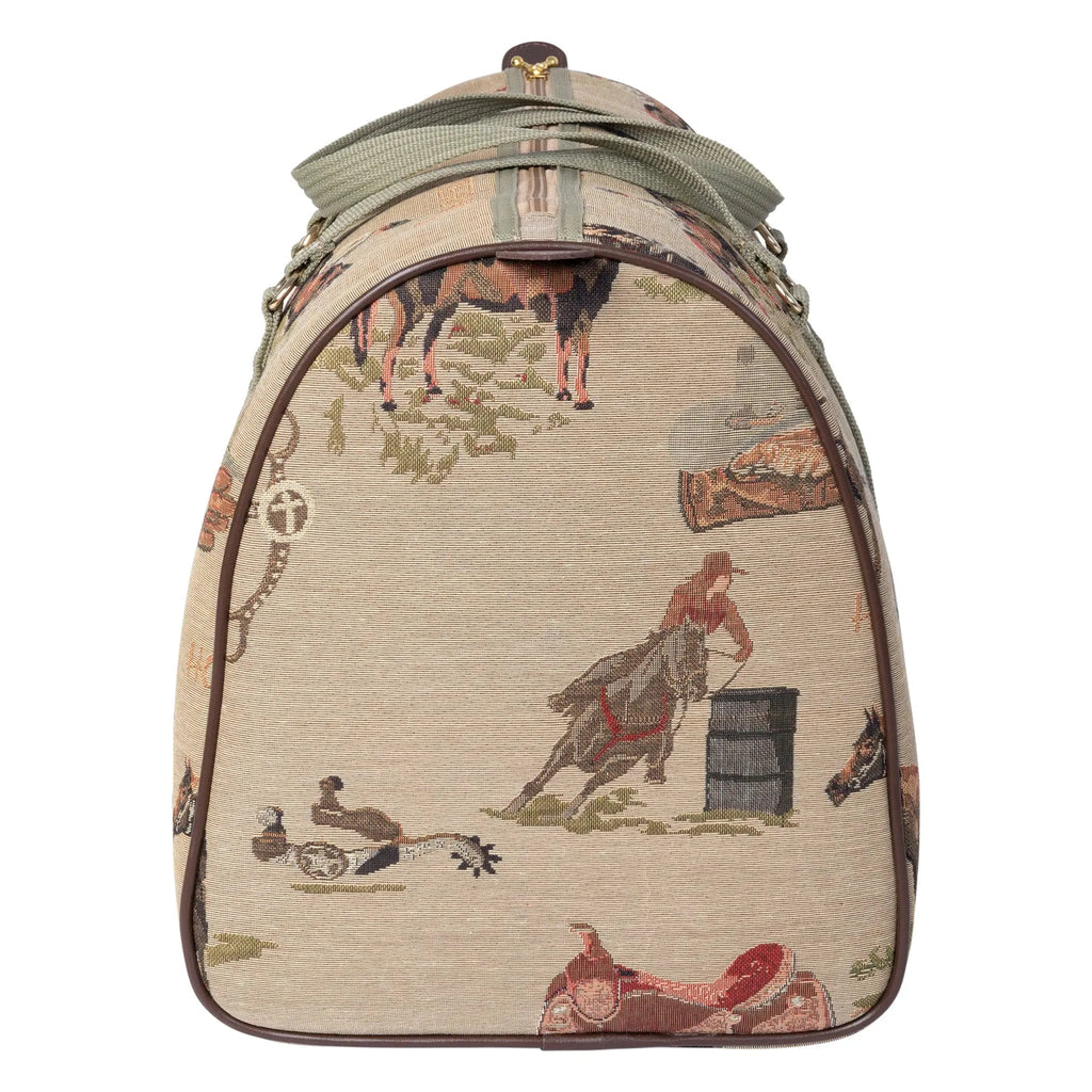 Huntley Equestrian Tapestry Duffle Bag - Western Design - Rustic Avenue