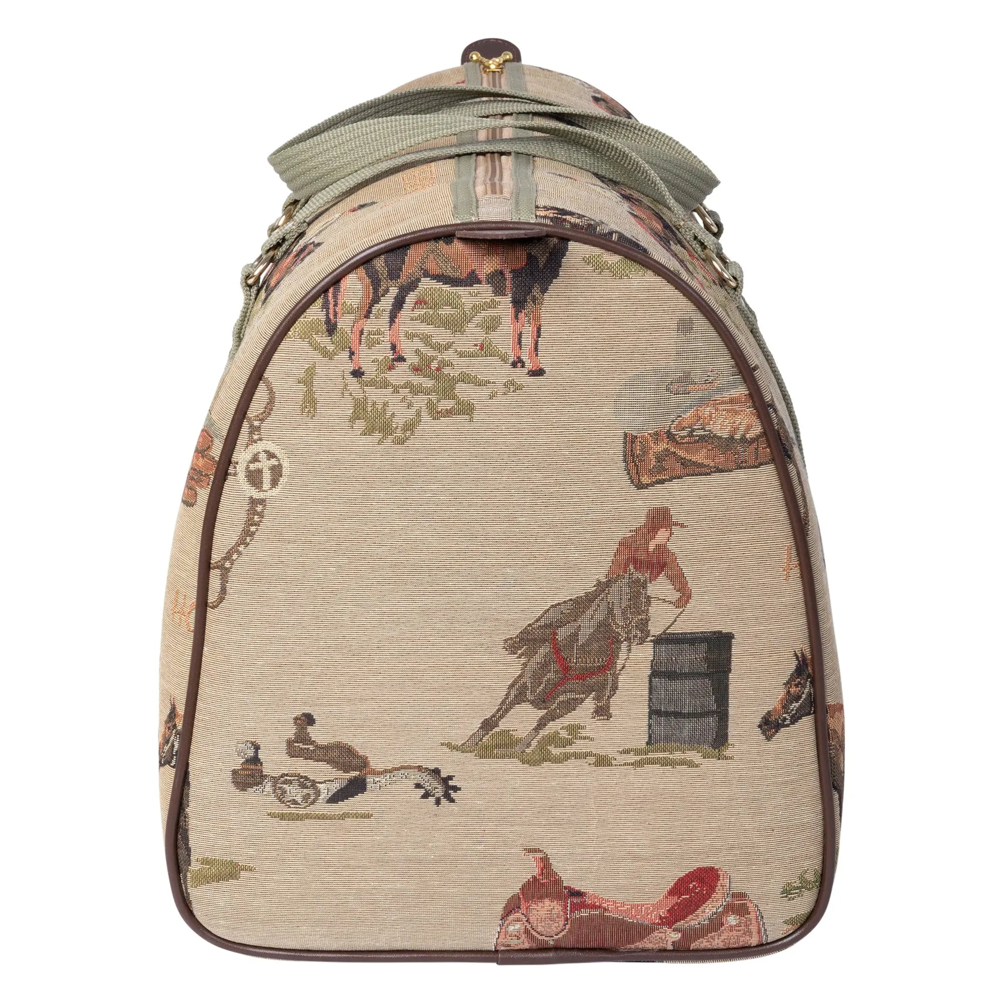 Huntley Equestrian Tapestry Duffle Bag - Western Design - Rustic Avenue