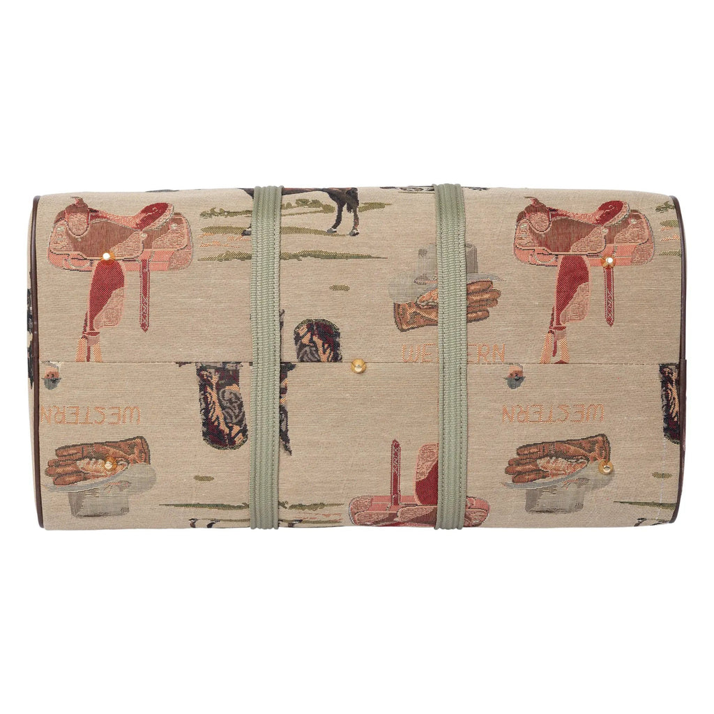 Huntley Equestrian Tapestry Duffle Bag - Western Design - Rustic Avenue