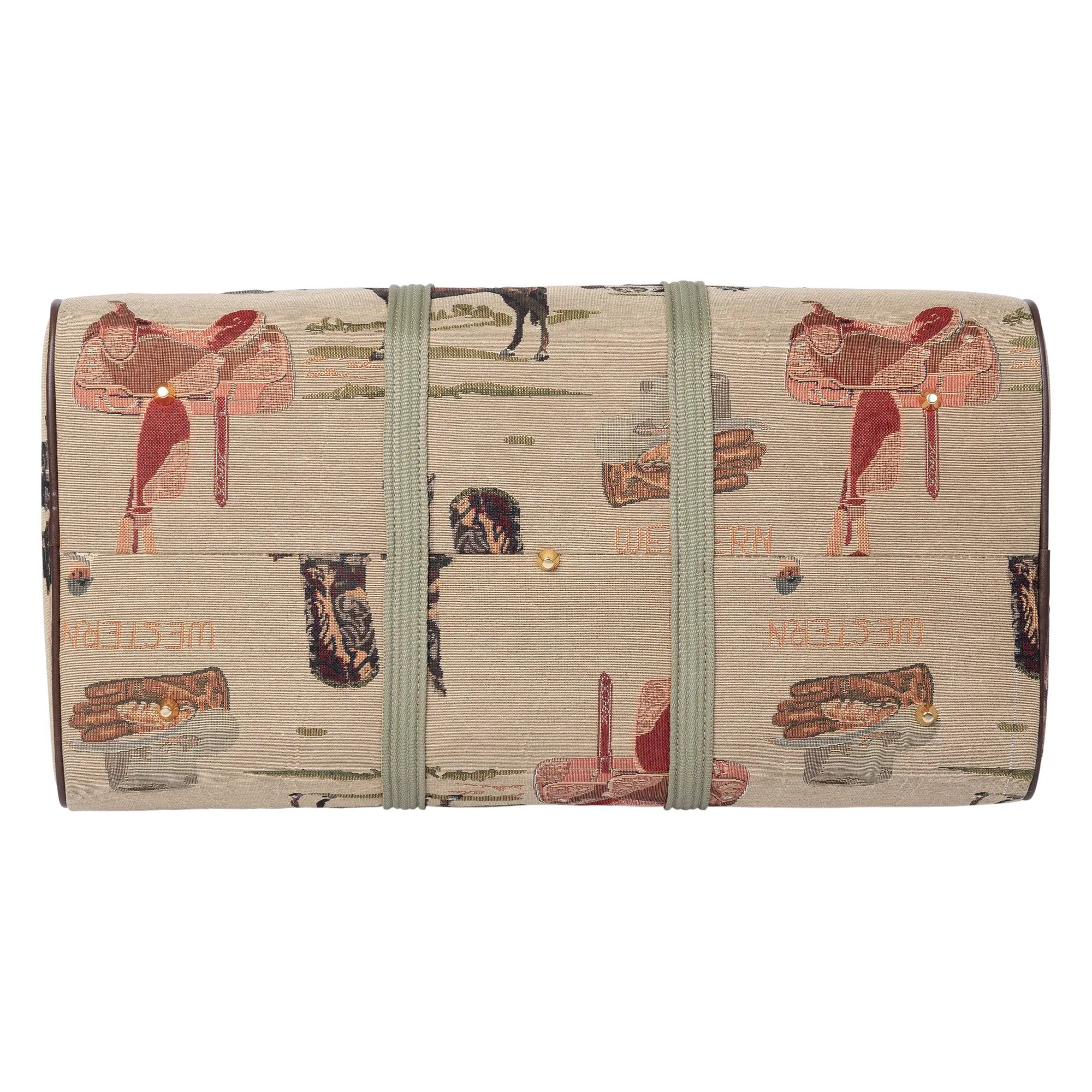 Huntley Equestrian Tapestry Duffle Bag - Western Design - Rustic Avenue