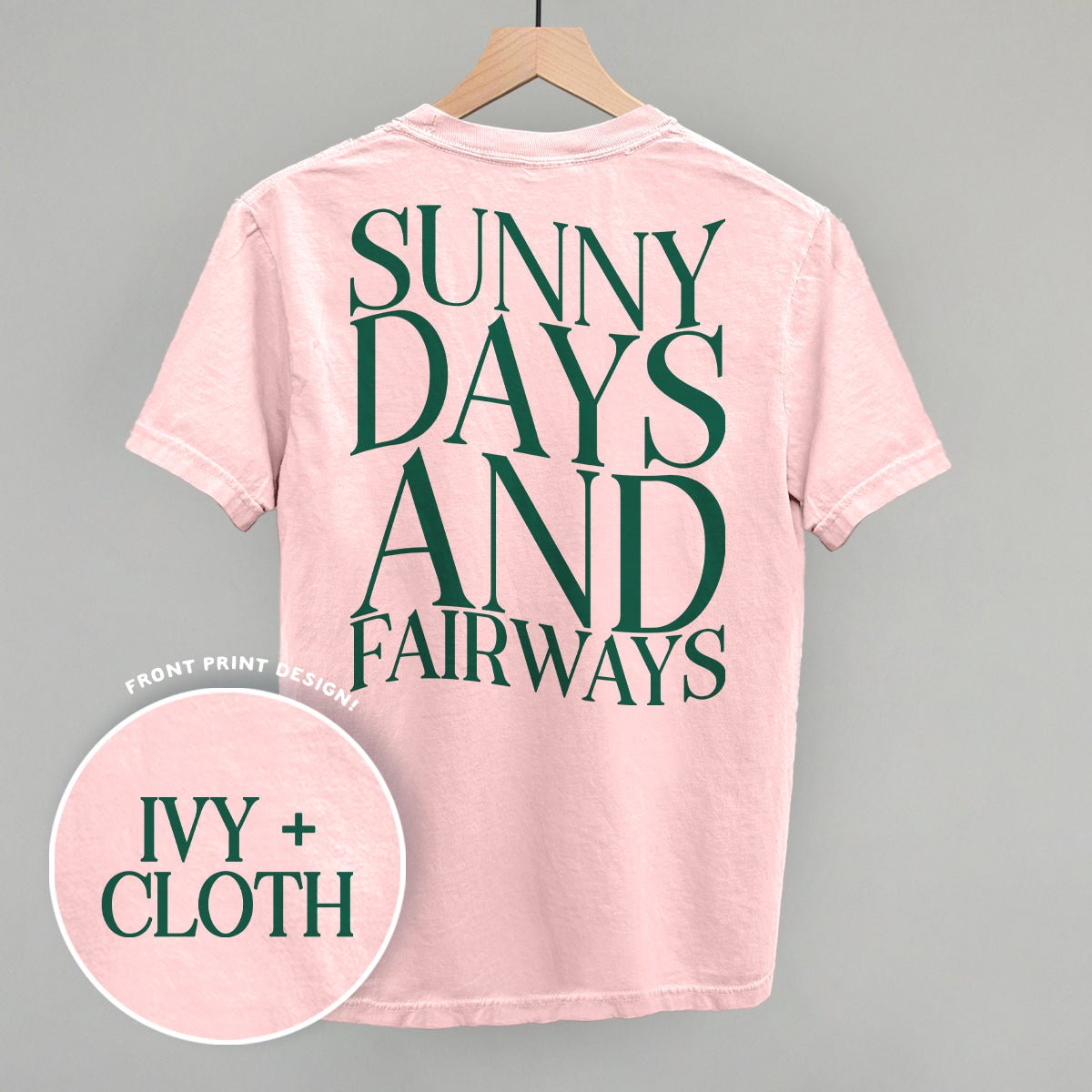 Sunny Days And Fairways (Back Print) - Rustic Avenue