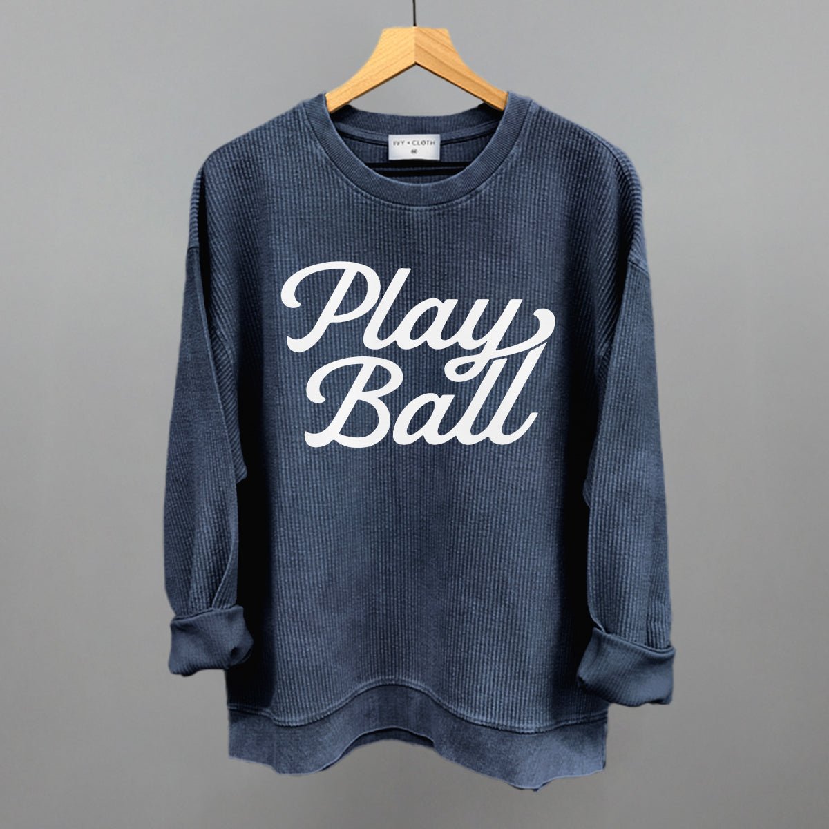 Play Ball (Vintage Script White) - Rustic Avenue