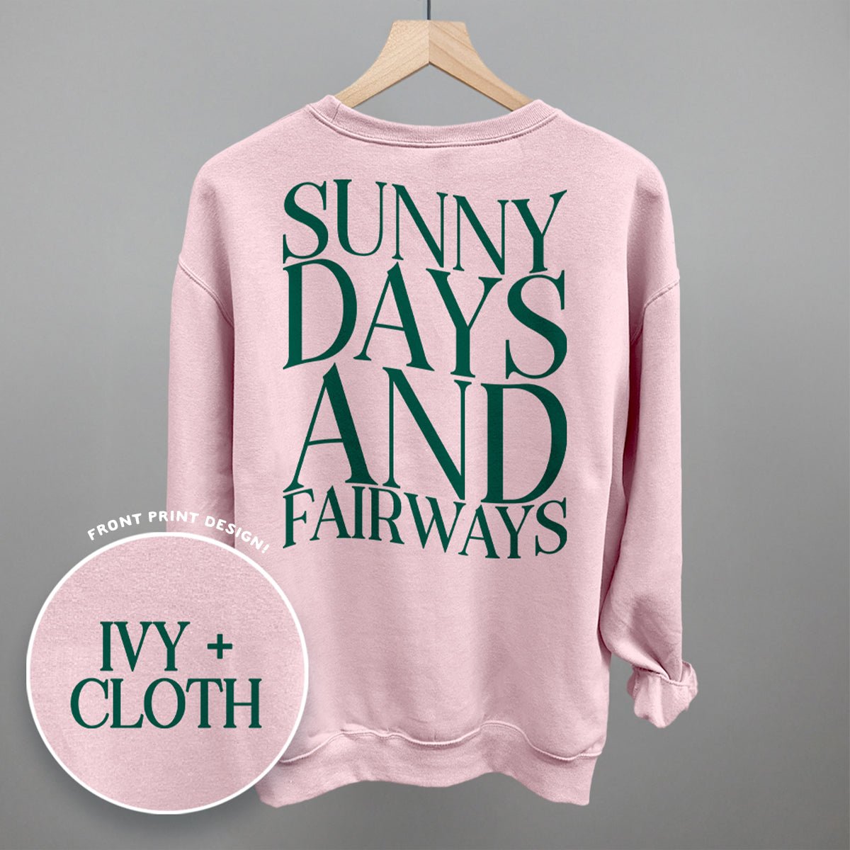 Sunny Days And Fairways (Back Print) - Rustic Avenue