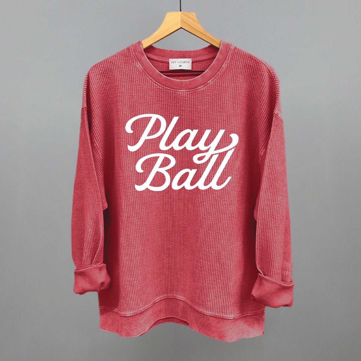 Play Ball (Vintage Script White) - Rustic Avenue