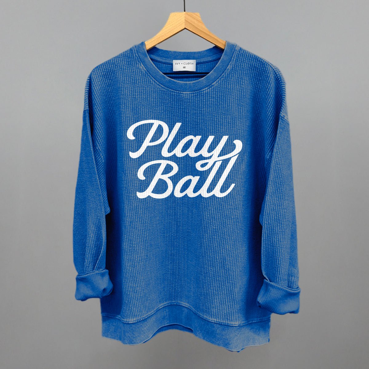 Play Ball (Vintage Script White) - Rustic Avenue