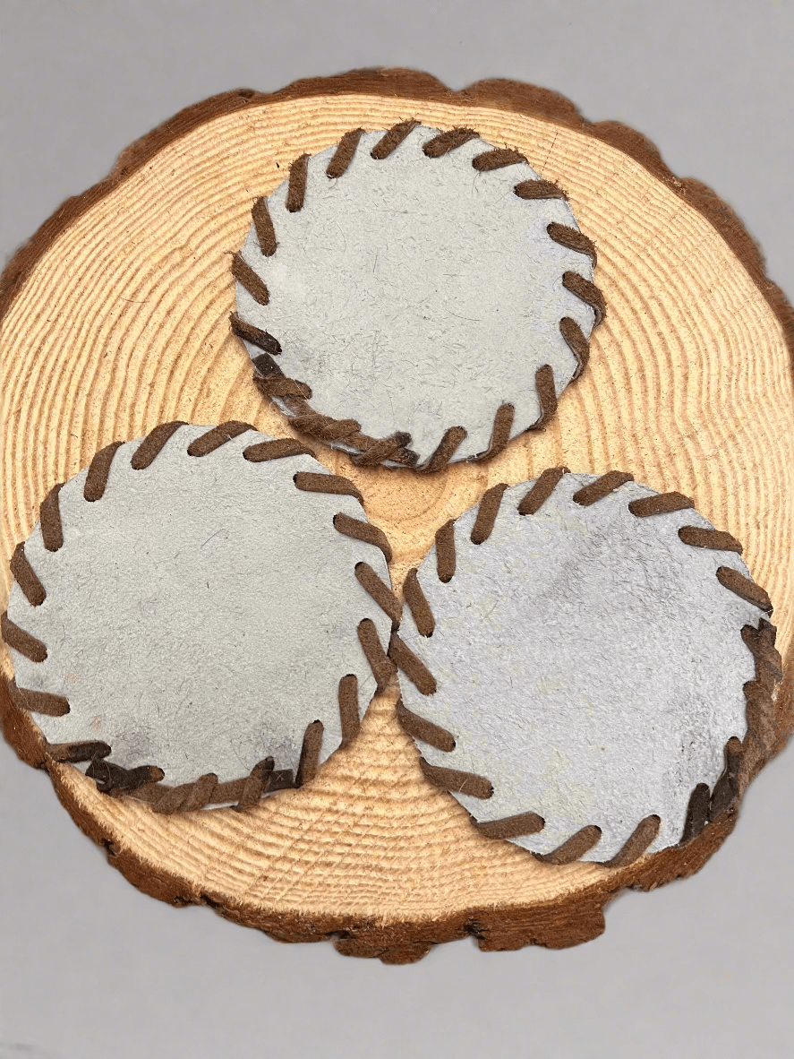 Longhorn Cowhide Coasters with Laced Border - Rustic Avenue