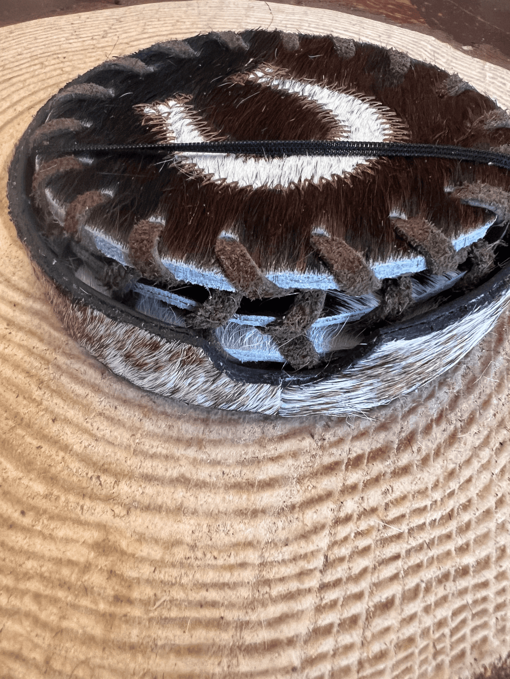 Horse Shoe Cowhide Coasters with Laced Border - Rustic Avenue