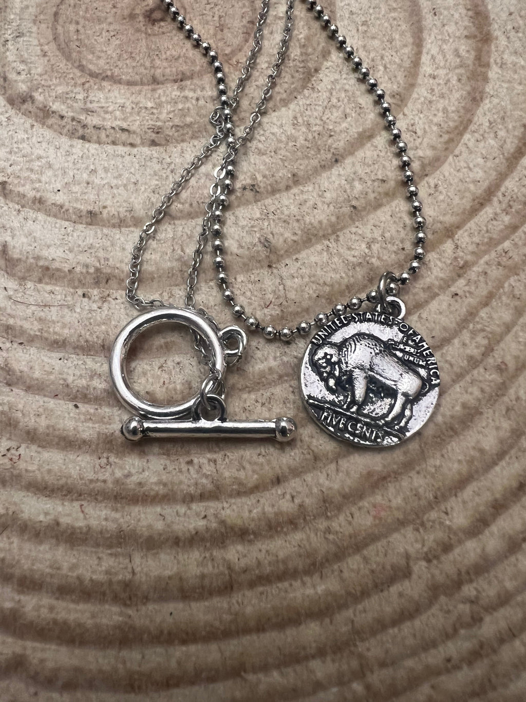 Western Petite Buffalo Coin Necklace - 18 inch