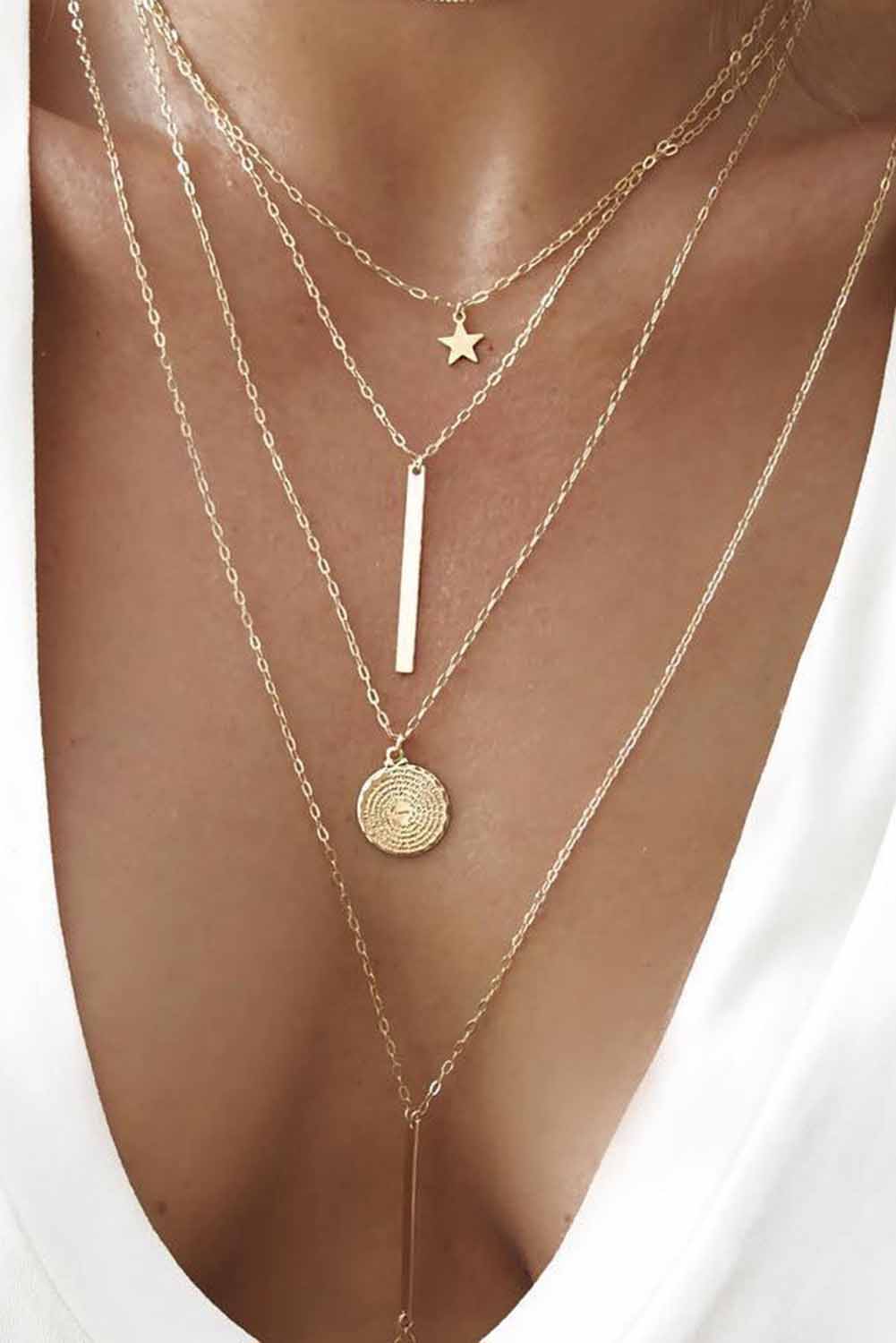 Boho Multi - layered Pendant Necklace - Rustic Avenue