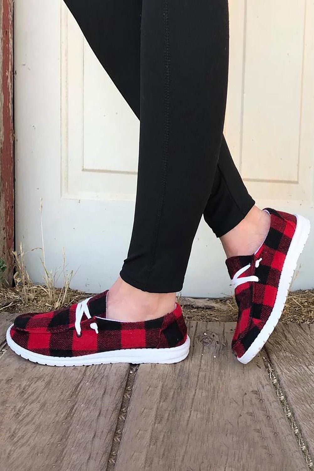 Kara Vintage Plaid Lace Up Flat Shoes - Rustic Avenue