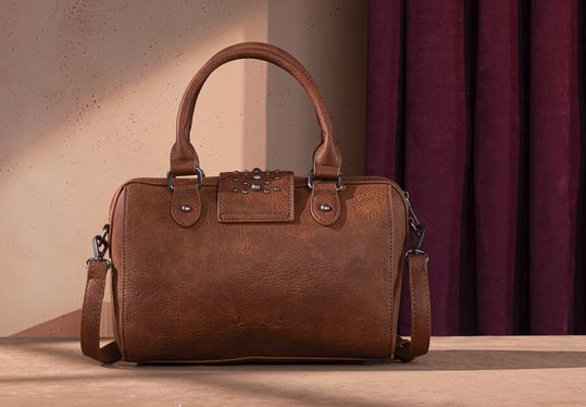 Rustic Charm Tooled Barrel Satchel & Crossbody Purse - Rustic Avenue