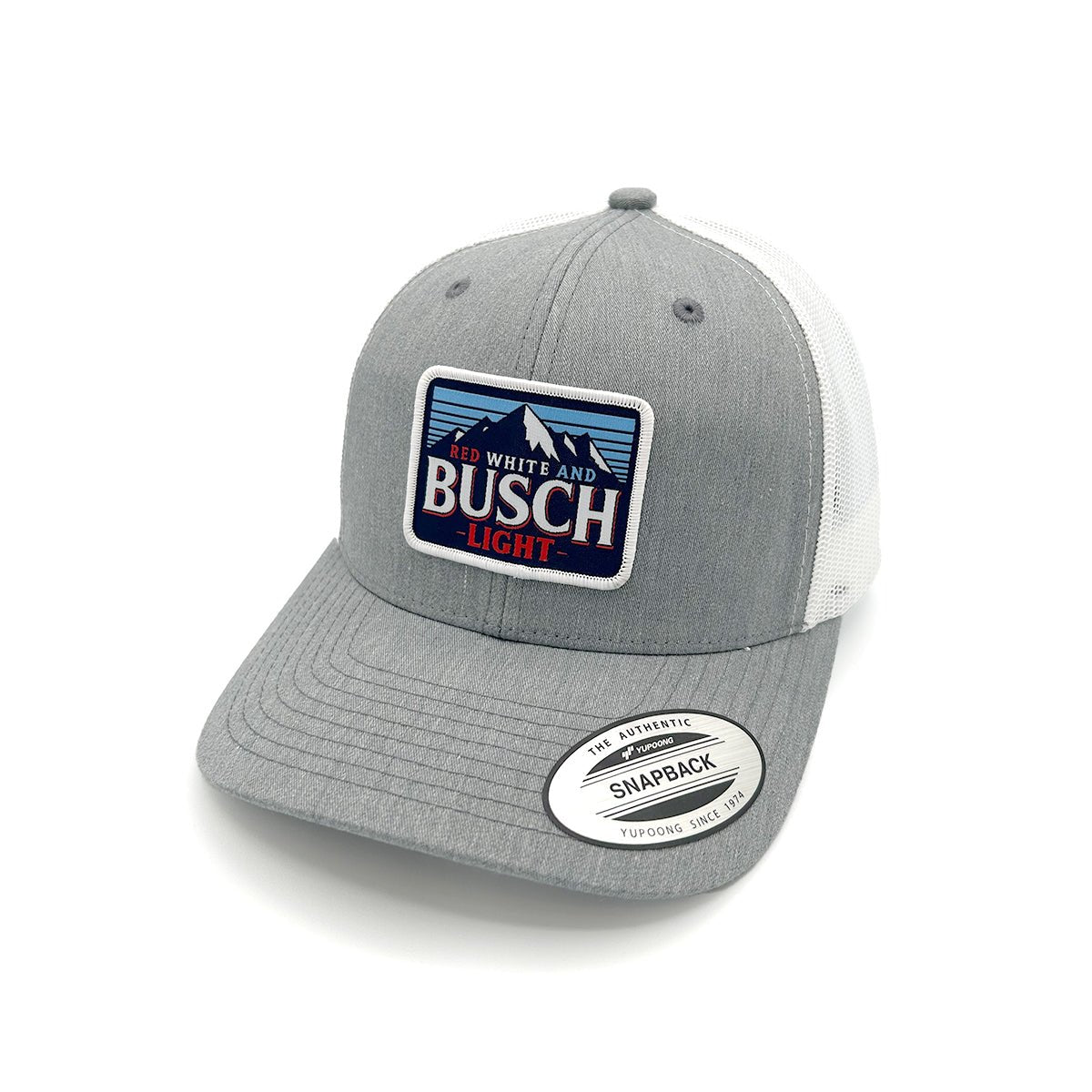 Red White Busch Light Woven Patch Hat - Rustic Avenue