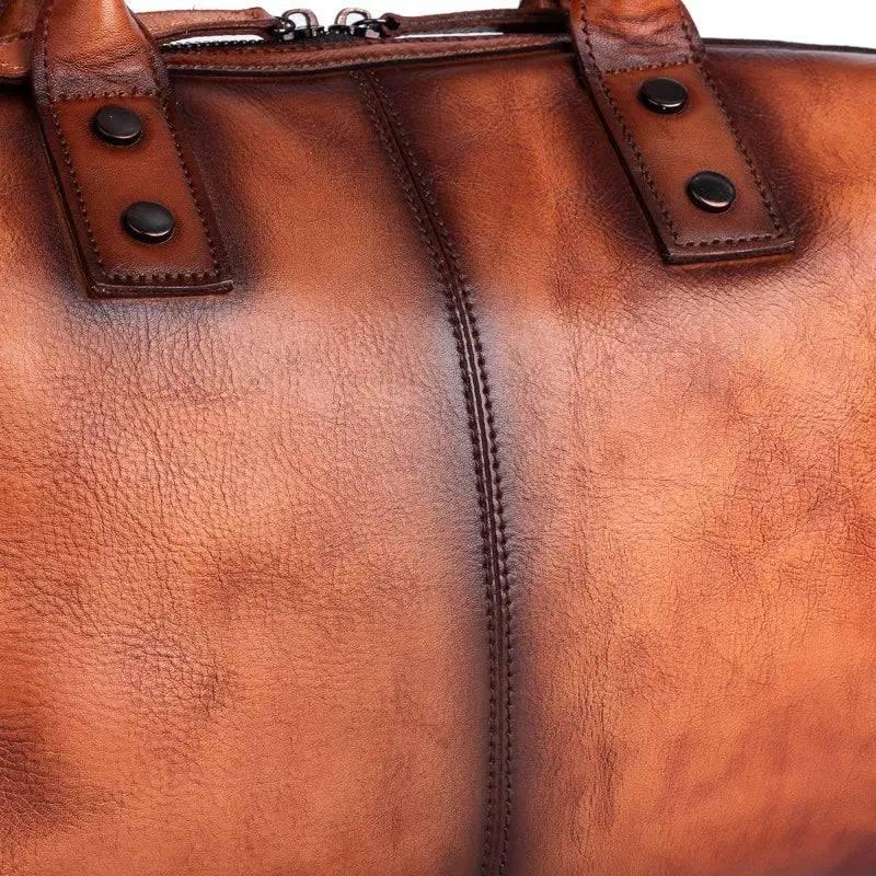Rustic Luxury Vintage Calfskin Leather Duffle Bag - Rustic Avenue