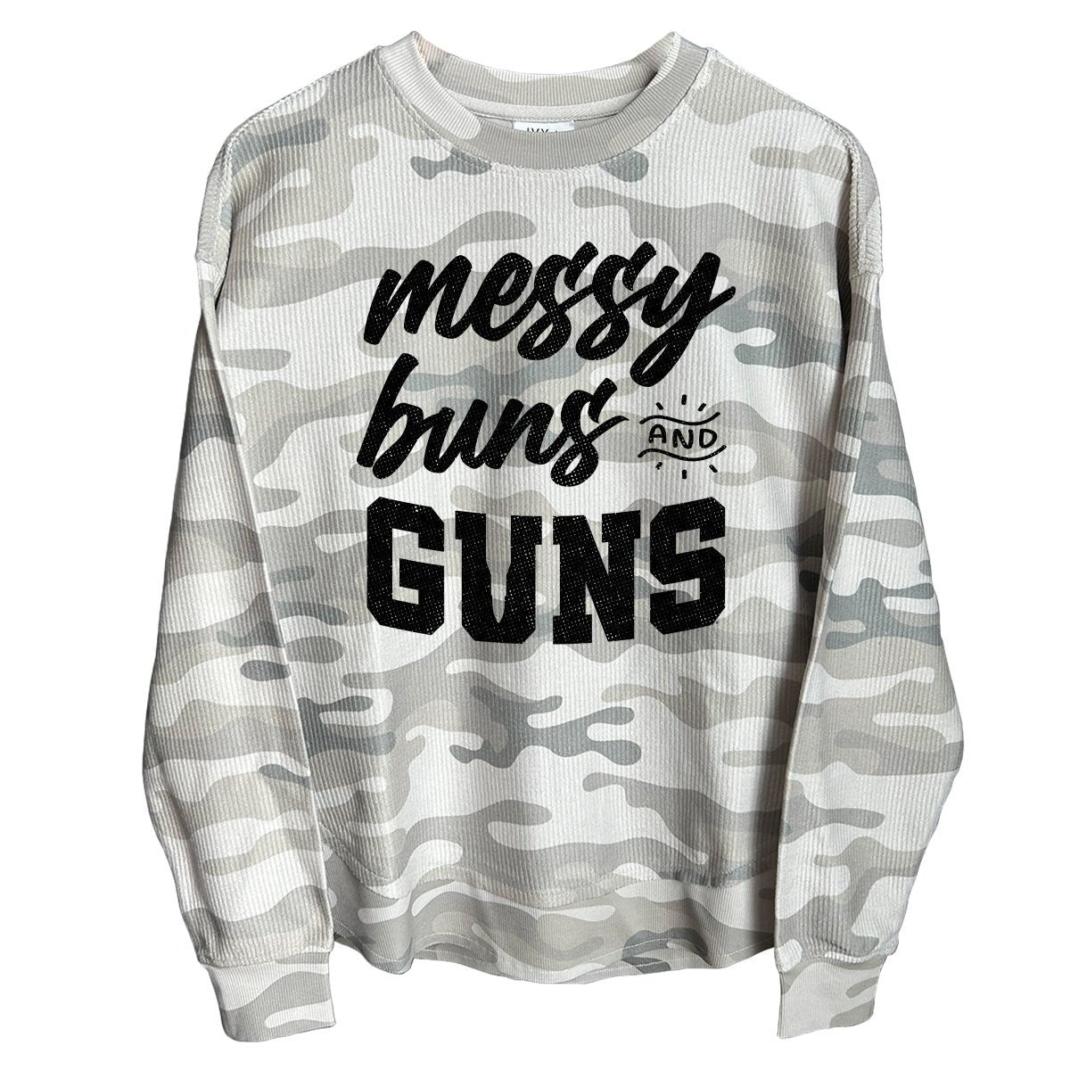 Messy Buns and Guns (Front) Corded Poncho - Rustic Avenue