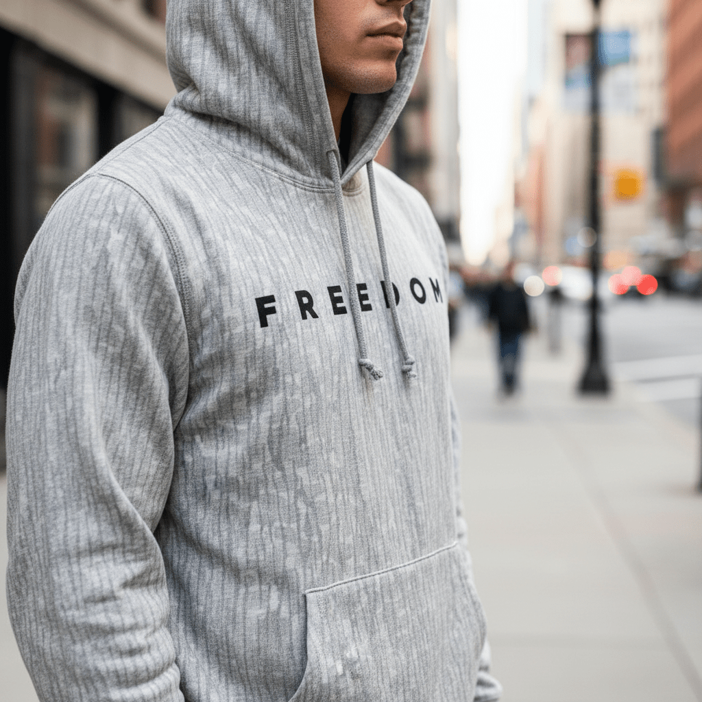 FREEDOM (Front Print) Lightweight Hoodie - Rustic Avenue