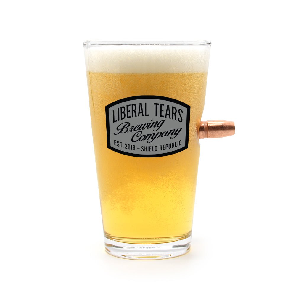 Liberal Tears Brewing Company - 50 Cal Pint Glass - Rustic Avenue