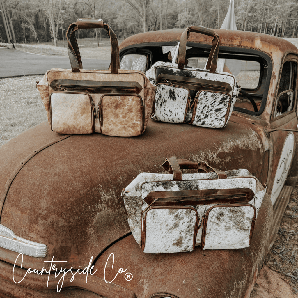 Saddlemen Carry All Cowhide Duffle Travel Bag - Rustic Avenue