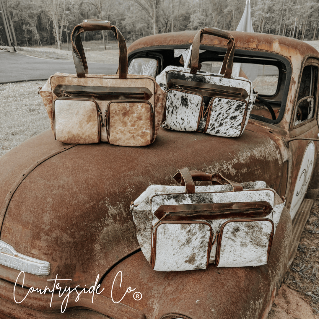 Saddlemen Carry All Cowhide Duffle Travel Bag - Rustic Avenue
