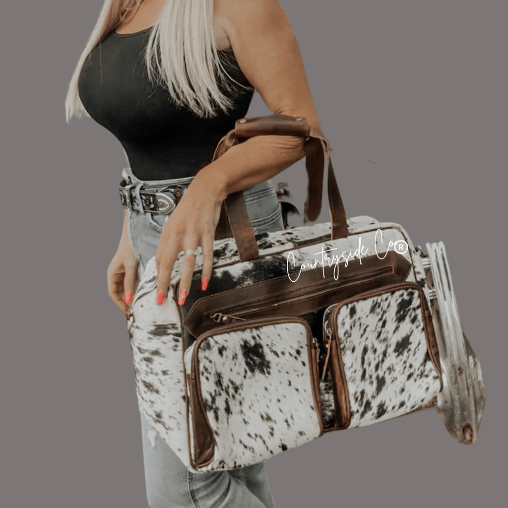 Saddlemen Carry All Cowhide Duffle Travel Bag - Rustic Avenue