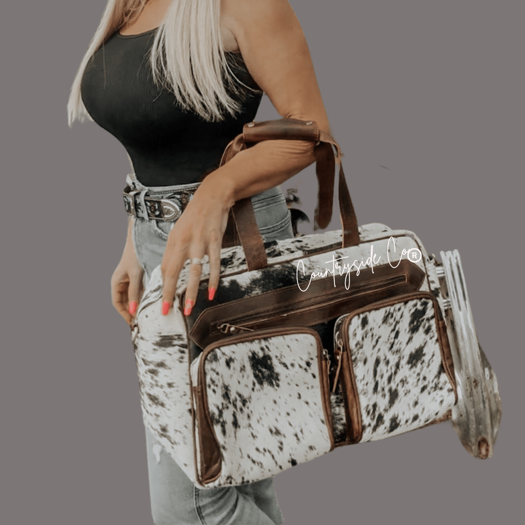 Saddlemen Carry All Cowhide Duffle Travel Bag - Rustic Avenue