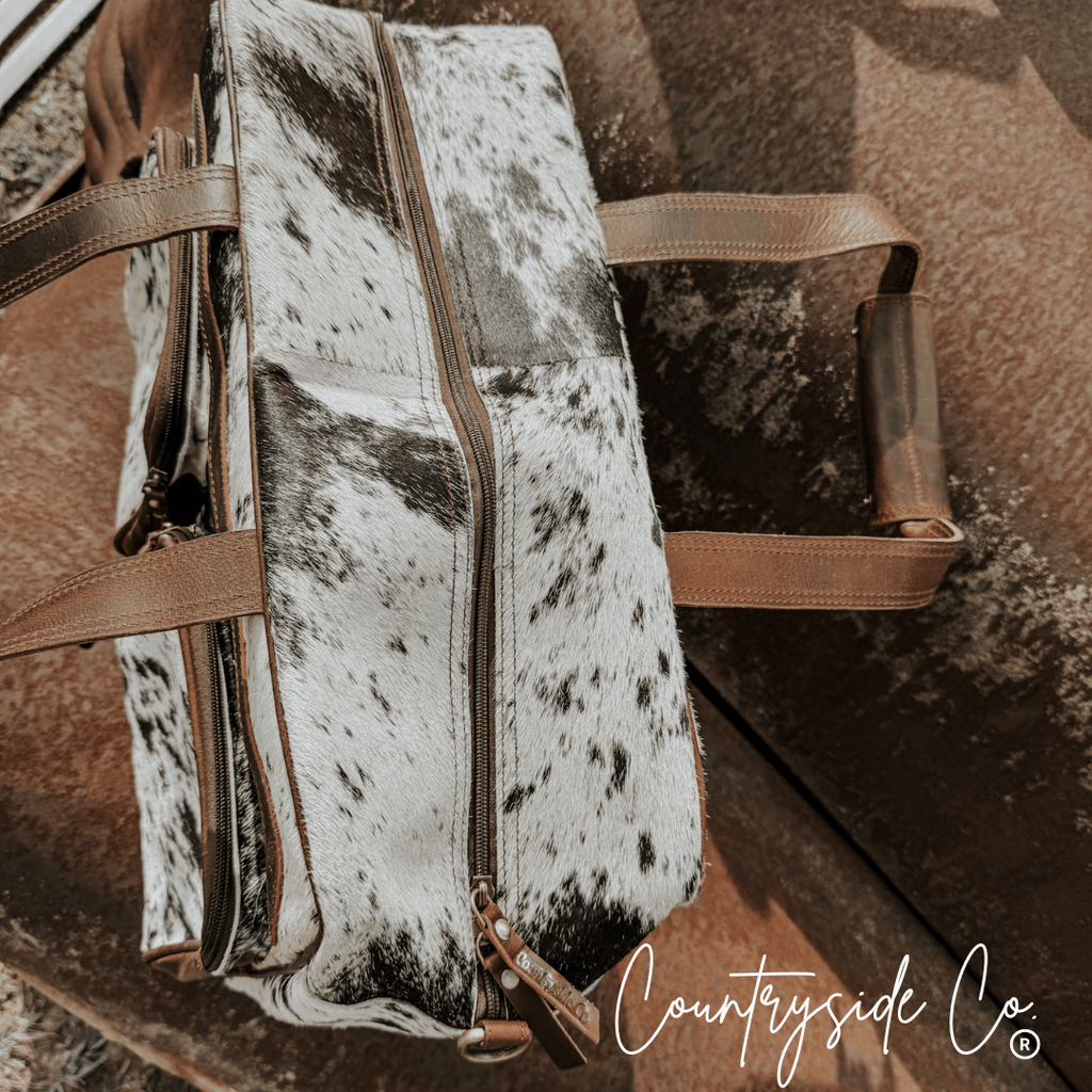 Saddlemen Carry All Cowhide Duffle Travel Bag - Rustic Avenue