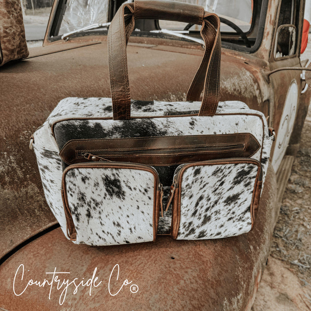 Saddlemen Carry All Cowhide Duffle Travel Bag - Rustic Avenue