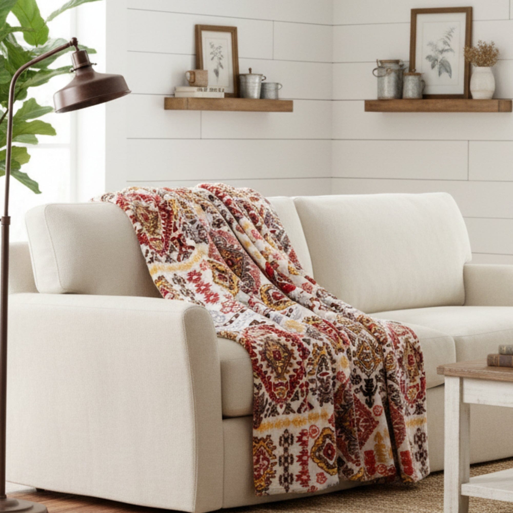 DaDa Bedding Southwestern Havana Geometric Soft Plush Fleece Flannel Throw Blanket (XY1012) - Rustic Avenue