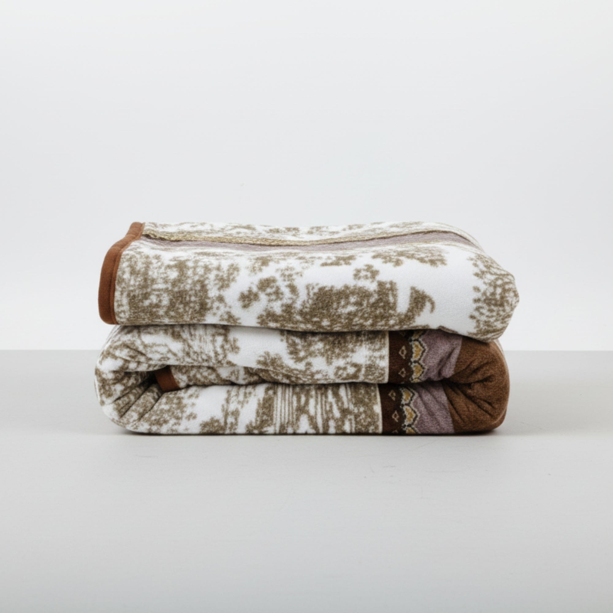 DaDa Bedding Elegant Twilight Lavender Brown Floral Flannel Mink Fleece Throw Blanket (XY9879) - Rustic Avenue