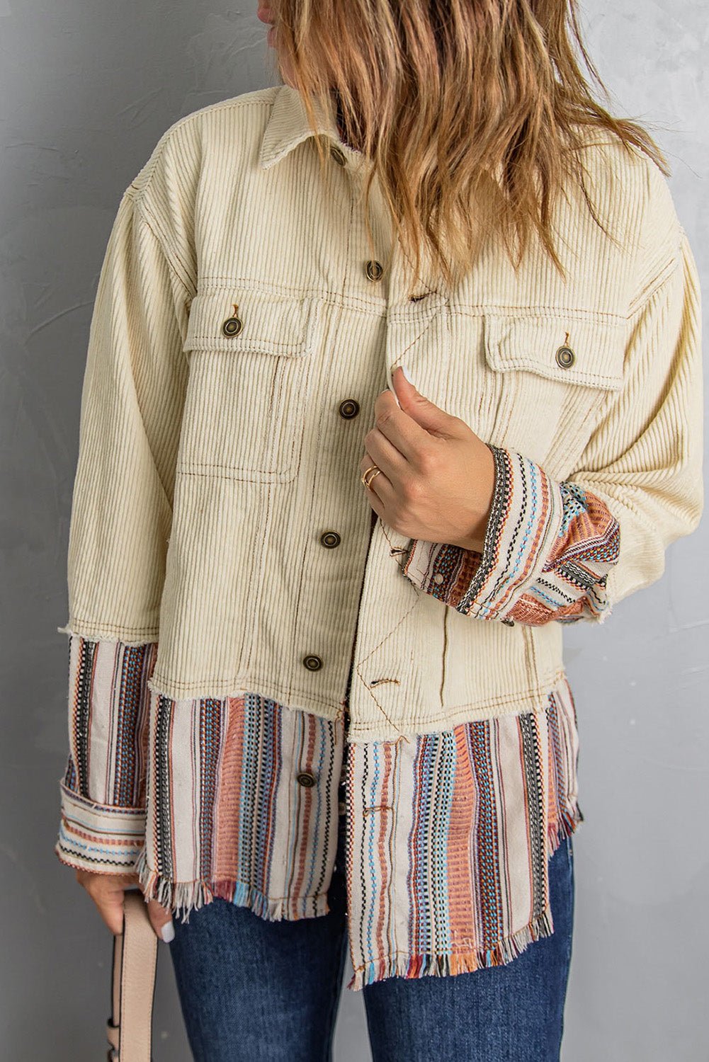 Lyla Button Up Corduroy Jacket - Rustic Avenue