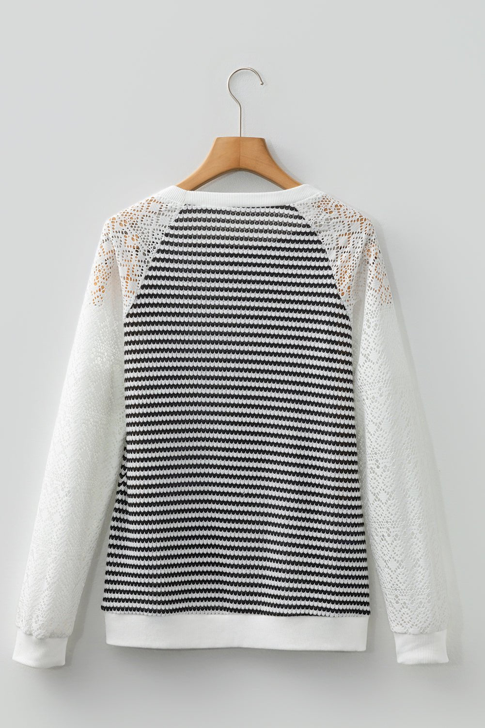 Taylor Hollowed Lace Patchwork Long Sleeve Top - Rustic Avenue