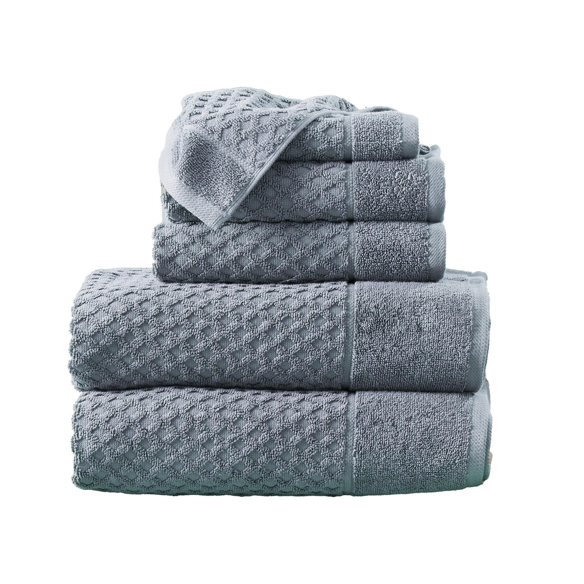 Cotton Diamond Waffle Weave Bath Towel Set - Grayson Collection - Rustic Avenue