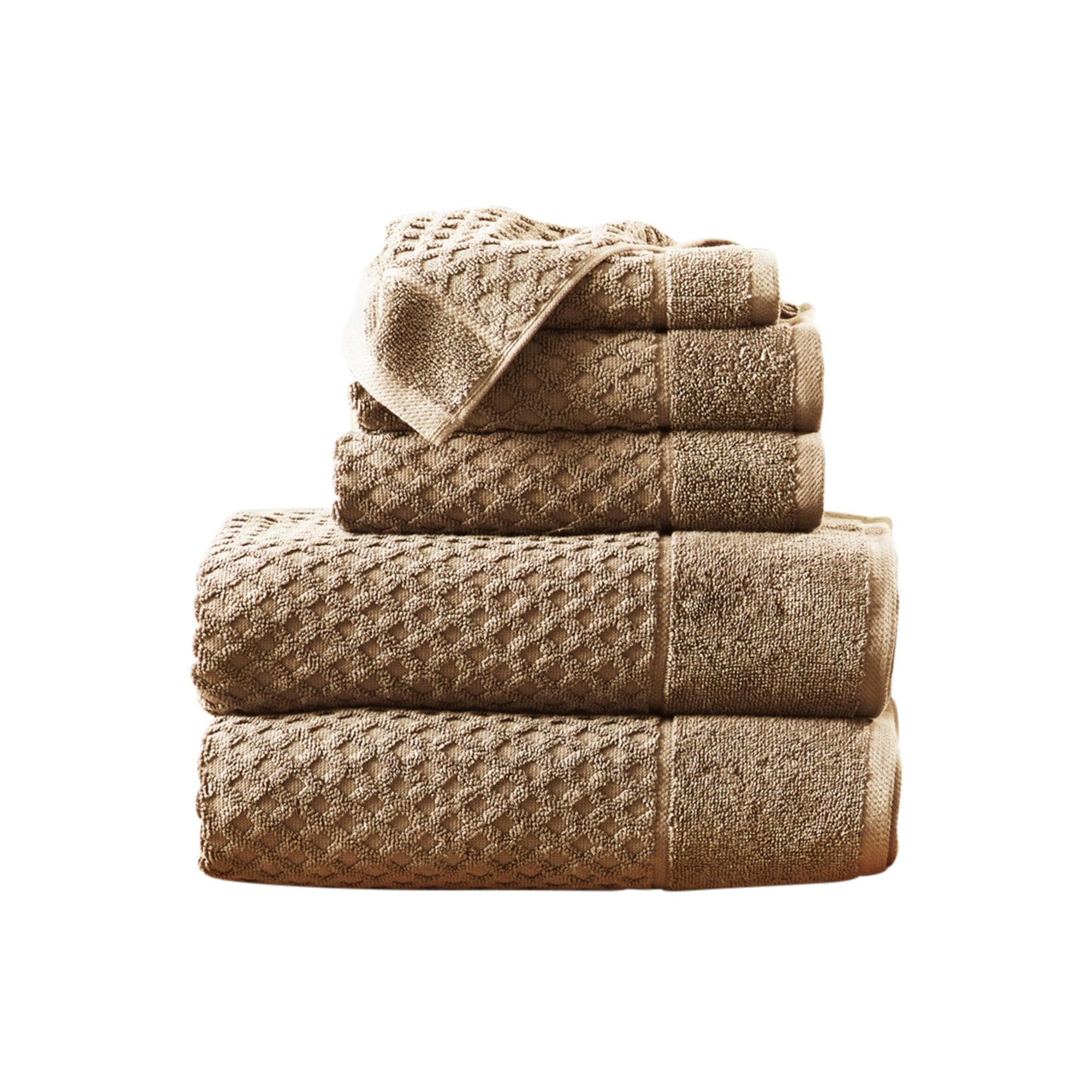 Cotton Diamond Waffle Weave Bath Towel Set - Grayson Collection - Rustic Avenue