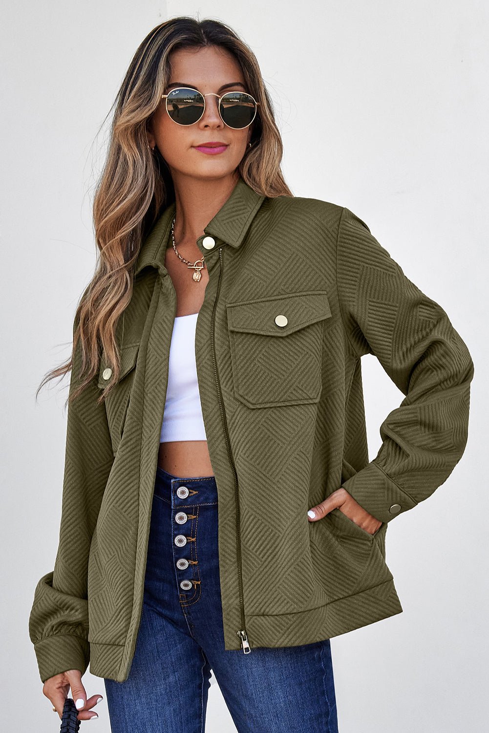 Remi Zip Up Flap Shirt - Rustic Avenue