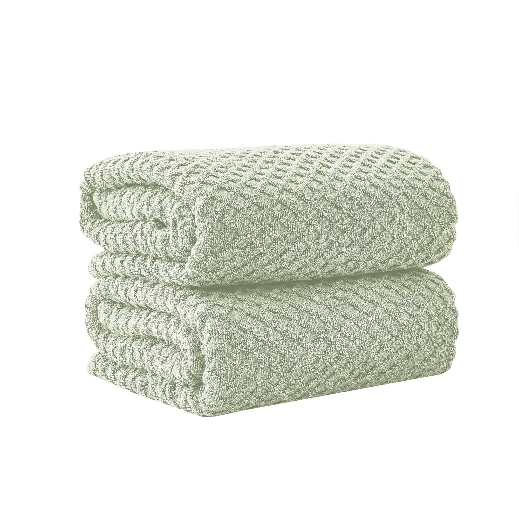 Cotton Diamond Waffle Weave Bath Towel Set - Grayson Collection - Rustic Avenue