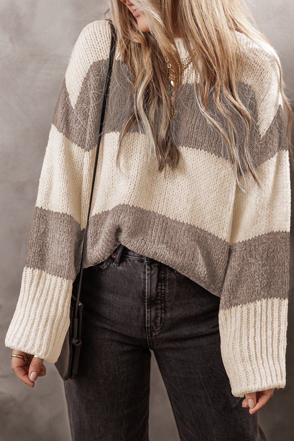 Livia Colorblock Loose Pullover Sweater - Rustic Avenue