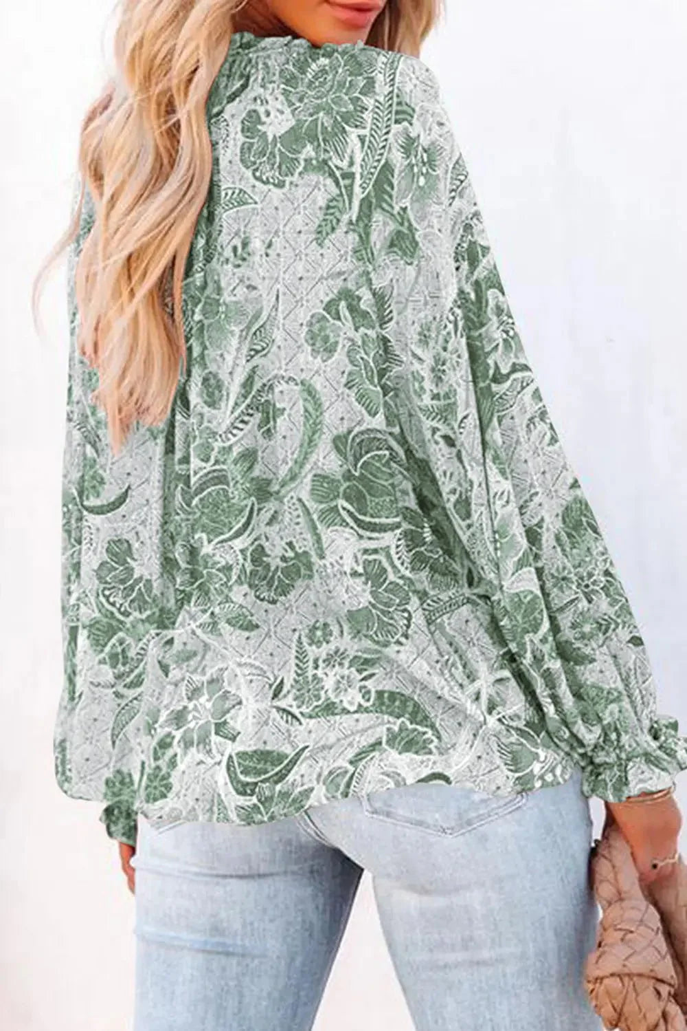 Bethany Floral Flounce Sleeve Blouse