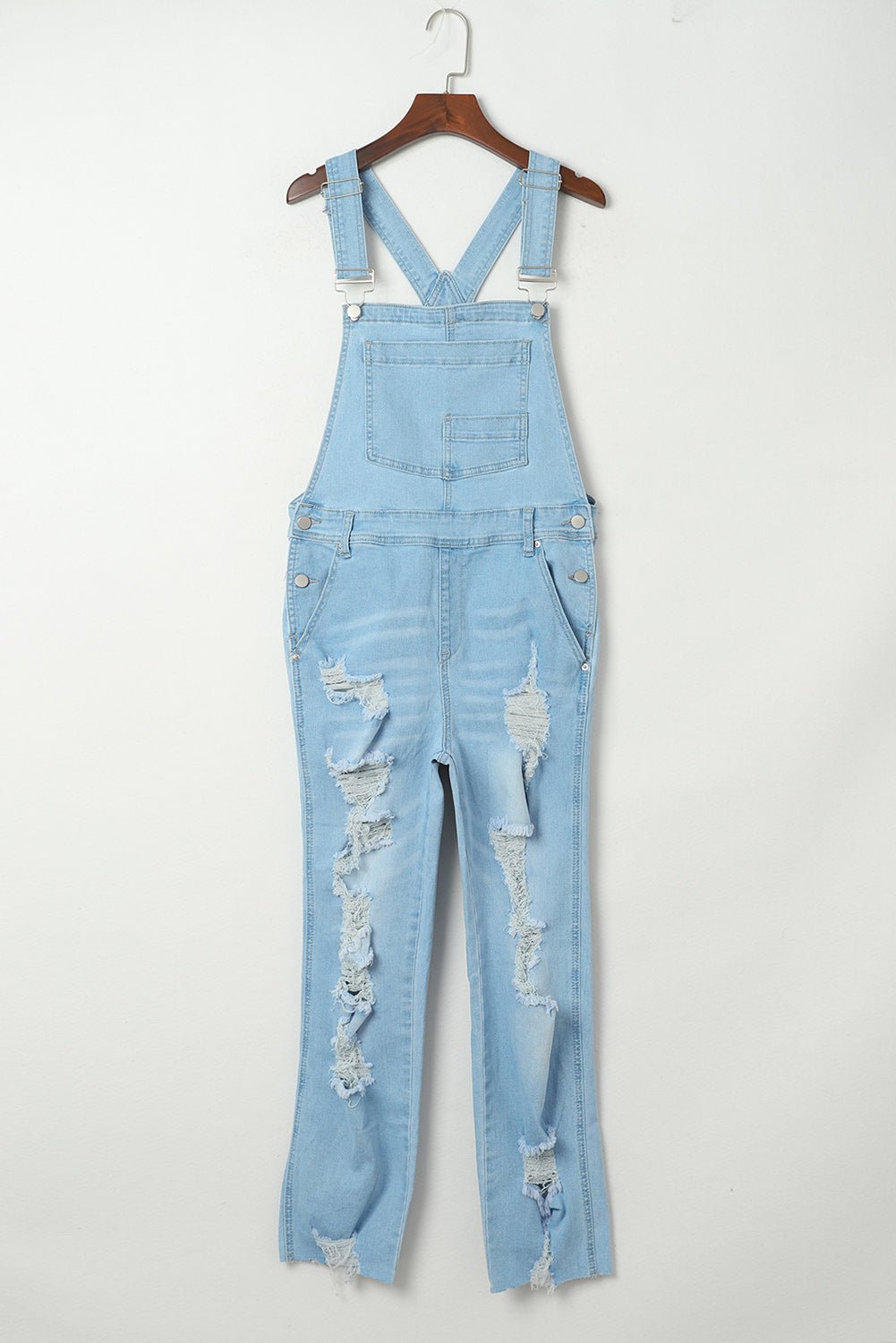 Sophia Constructed Bib Distressed Overalls - Rustic Avenue