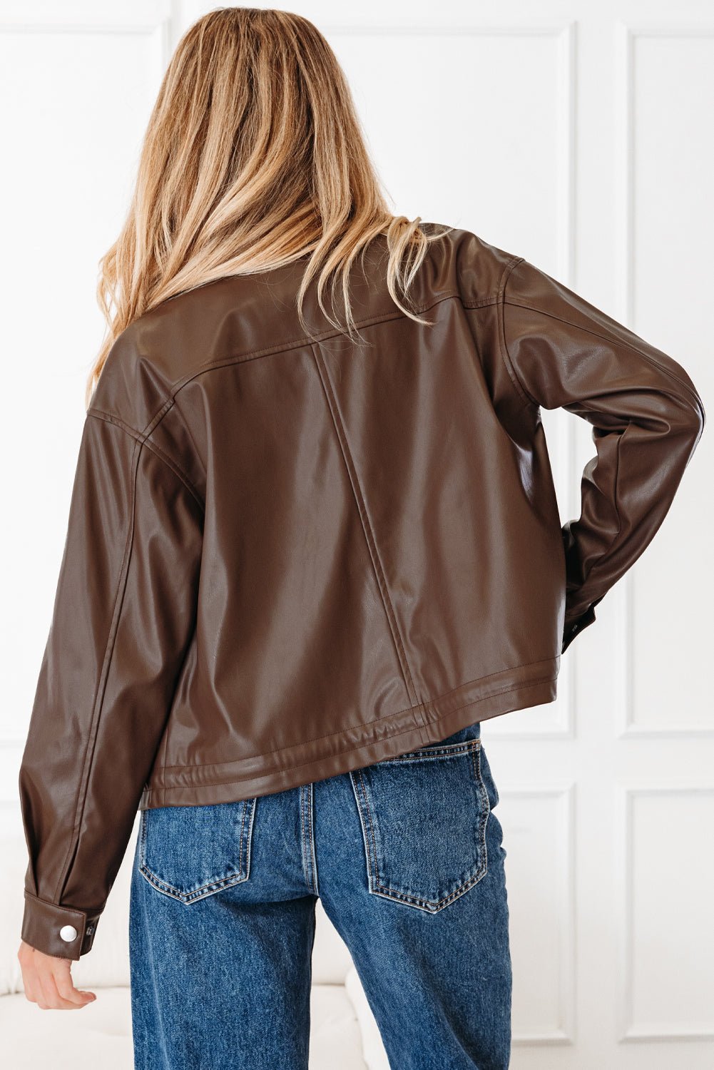 Mila Drawstring Hem Leather Jacket - Rustic Avenue