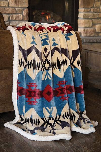 Blue River Plush Throw - Rustic Avenue