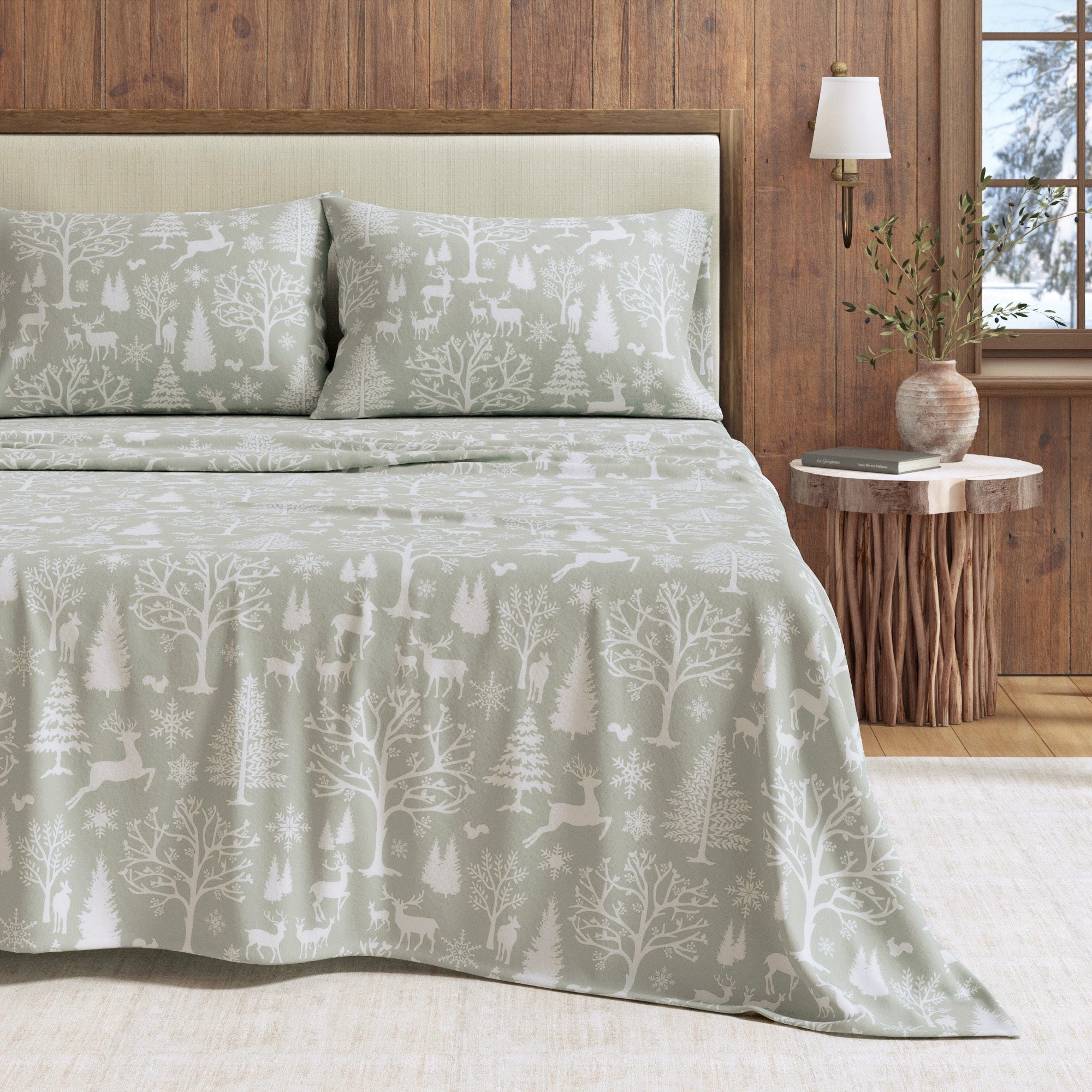 4 - Piece Turkish Cotton Flannel Sheet - Lakeview Collection - Rustic Avenue