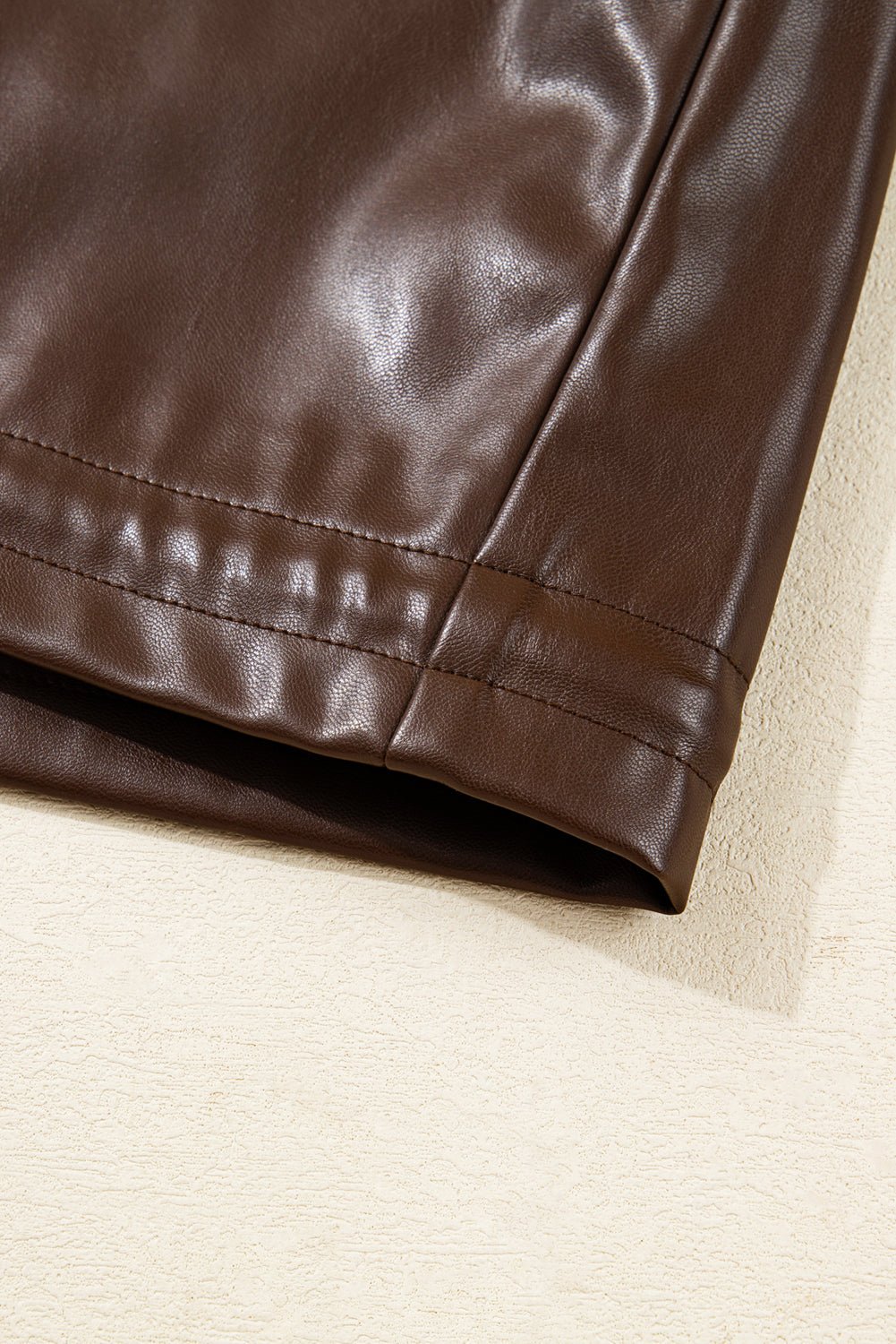 Mila Drawstring Hem Leather Jacket - Rustic Avenue