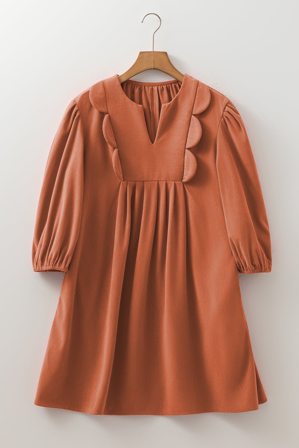 Yaranina Pleated Corduroy Mini Dress - Rustic Avenue